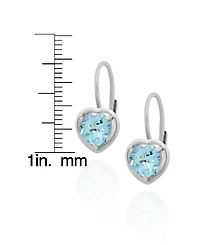 Macy's 2-Pc. Blue Topaz Heart Pendant Necklace & Earrings Set (5.40 ct. t.w.) in Sterling Silver