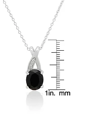 Macy's 2-Pc. Black Onyx & Lab-Grown White Sapphire Necklace & Earrings Set (4.58 ct. t.w.) in Sterling Silver
