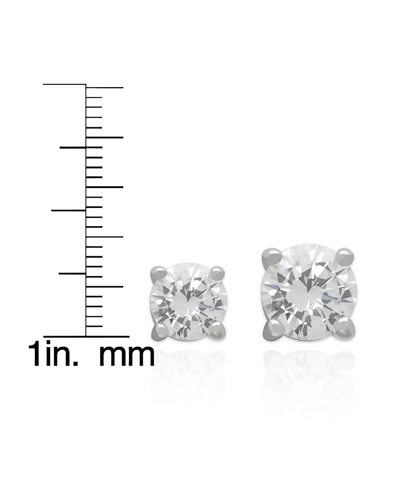 Macy's 3-Pc. Lab-Grown White Sapphire Stud and Hoop (4.88 ct. t.w.) Earring Set in Sterling Silver