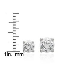 Macy's 3-Pc. Lab-Grown White Sapphire Stud and Hoop (4.88 ct. t.w.) Earring Set in Sterling Silver