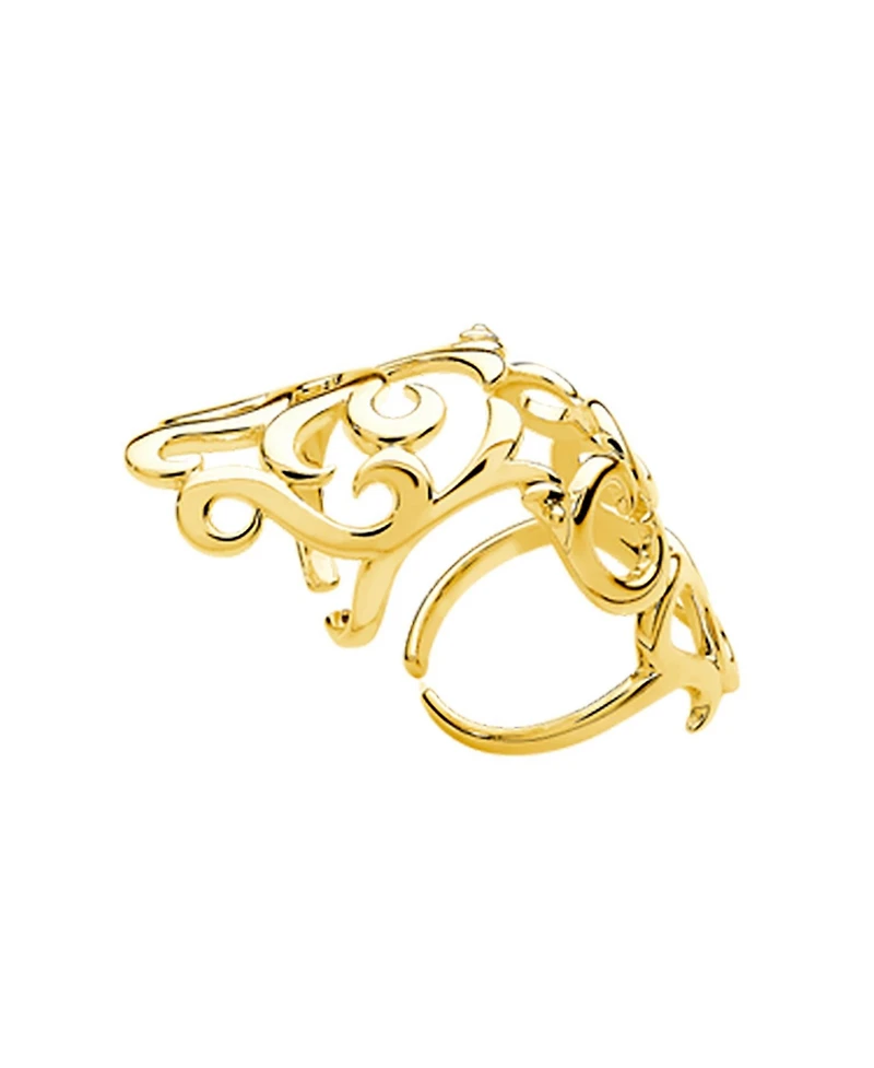 Lucy Quartermaine Elements Air Armour Ring in Gold Vermeil
