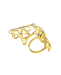 Lucy Quartermaine Elements Air Armour Ring in Gold Vermeil
