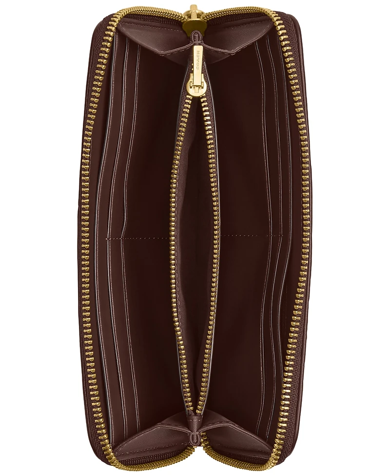 Coach Essential Signature Canvas Slim Accordion Zip Wallet