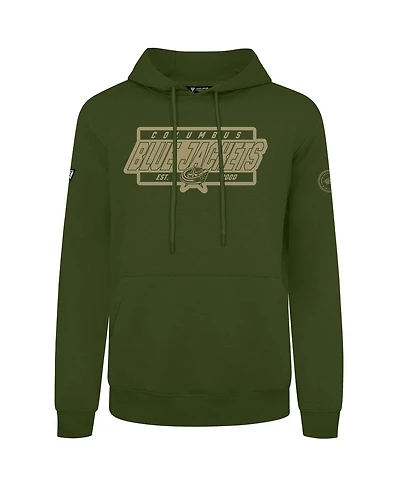 LevelWear Men's Olive Columbus Blue Jackets Podium Pullover Hoodie
