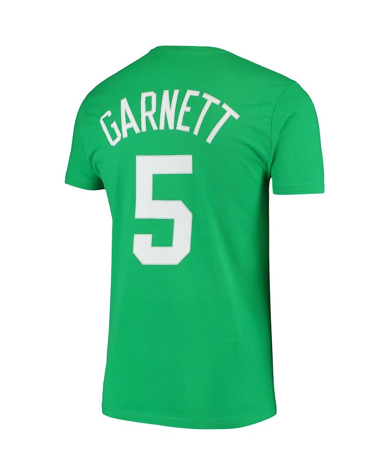Mitchell & Ness Men's Kevin Garnett Kelly Green Boston Celtics Hardwood Classics Stitch Name Number T-Shirt