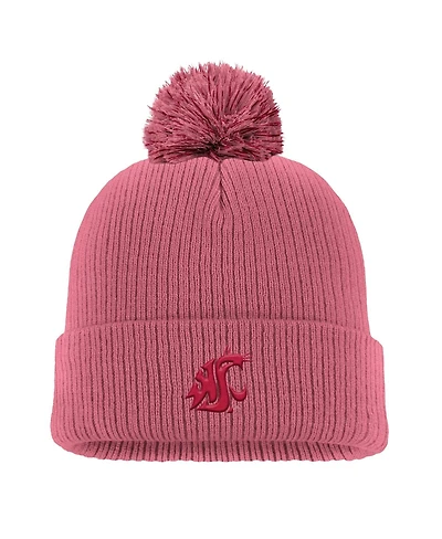 Men's Pink Washington State Cougars Tonal Peak Cuffed Knit Hat with Pom