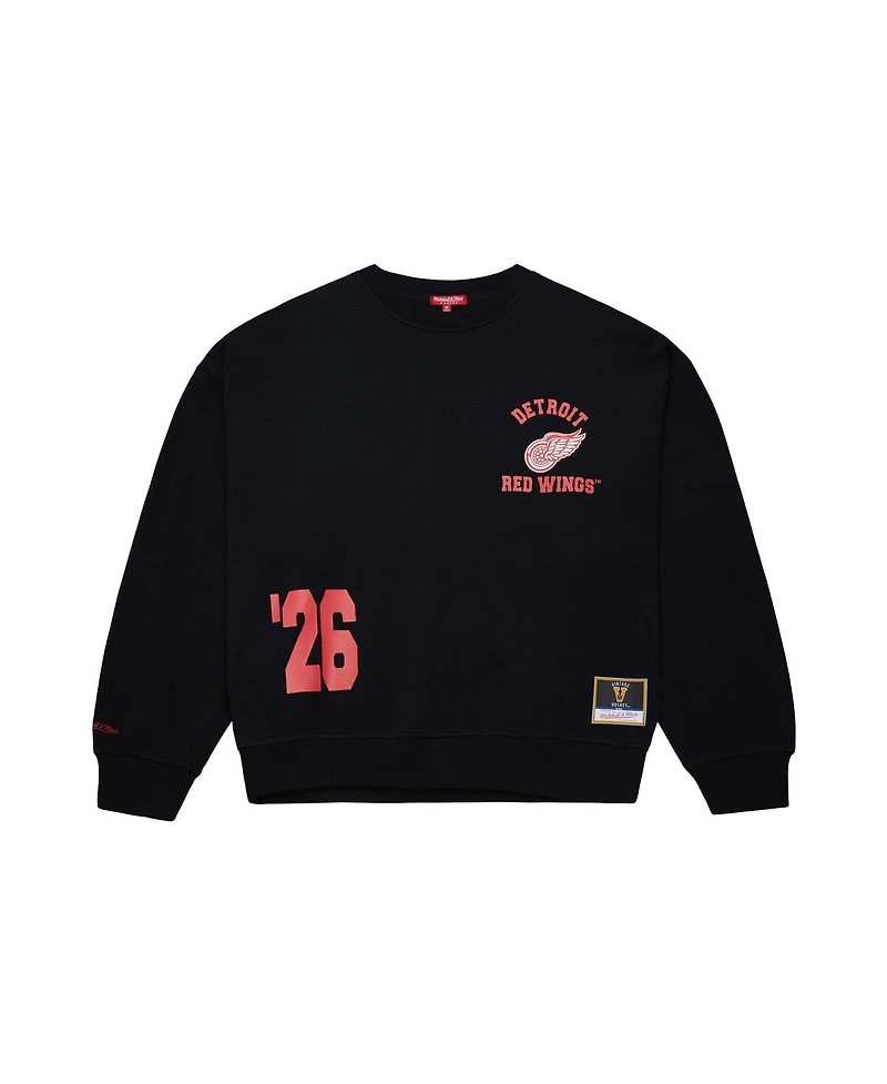 Mitchell & Ness Women's Black Detroit Red Wings Crewneck Sweatshirt