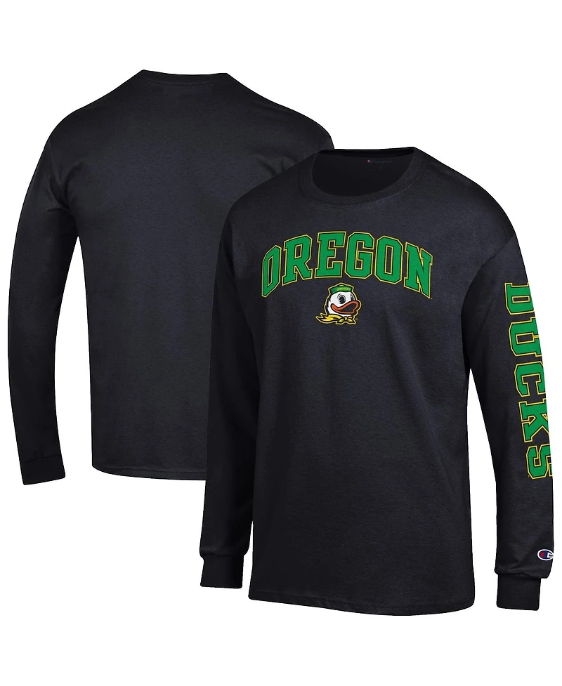 Champion Men's Black Oregon Ducks Arch Over Logo 2-Hit Long Sleeve T-Shirt