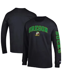 Champion Men's Black Oregon Ducks Arch Over Logo 2-Hit Long Sleeve T-Shirt