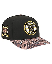 New Era Men's Black Boston Bruins Mascot Visor 9SEVENTY Adjustable Hat