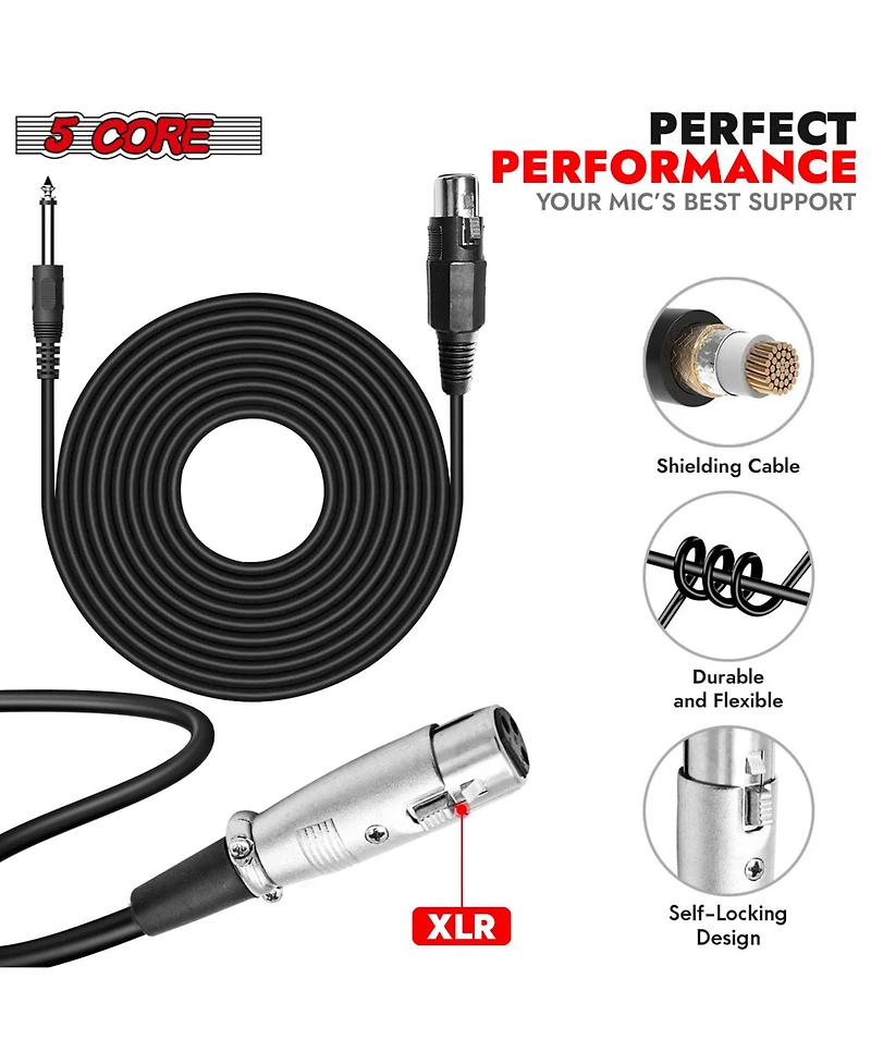 5 Core Xlr Microphone Dynamic Mic Karaoke Singing Studio Mics Handheld Microphone