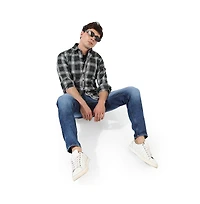 Campus Sutra Men's Green Checkered Regular Fit Casual Shirt