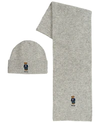Polo Ralph Lauren Men's Flag Bear Beanie and Scarf, 2-Piece Set