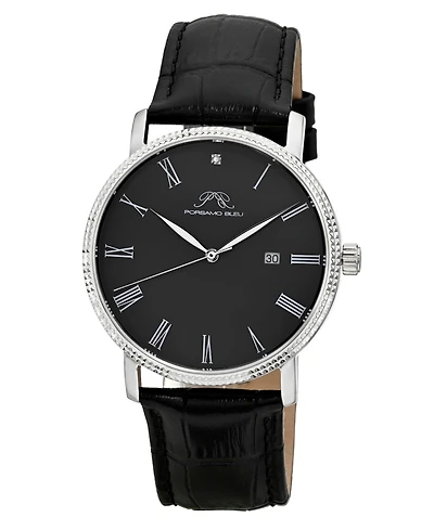 Porsamo Bleu Men's Veritas 1 Genuine Leather Band Watch 1361FVEL