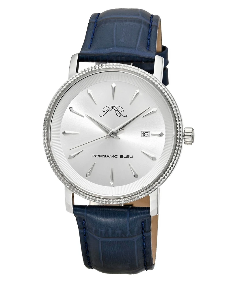 Porsamo Bleu Men's Veritas 2 Genuine Leather Band Watch 1362BVEL