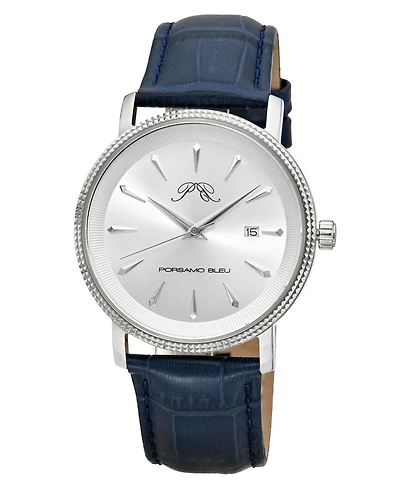 Porsamo Bleu Men's Veritas 2 Genuine Leather Band Watch 1362BVEL