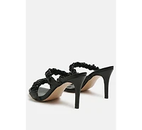 Qualie Ruched Strap Stiletto Heel Sandals