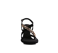 Domeda Womens Metal Chain Embellished Sandals