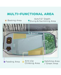 PawHut Triple-Filtering Turtle k Reptile Enclosure Turtle Habitat
