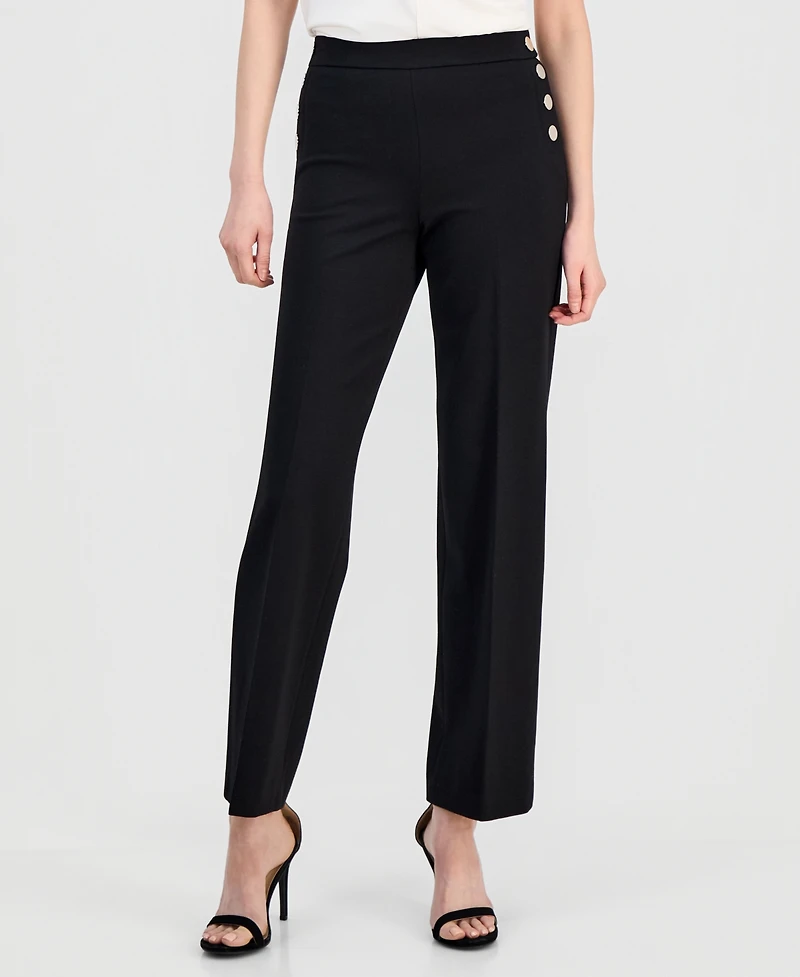 Anne Klein Women's High-Rise Pull-On Pants