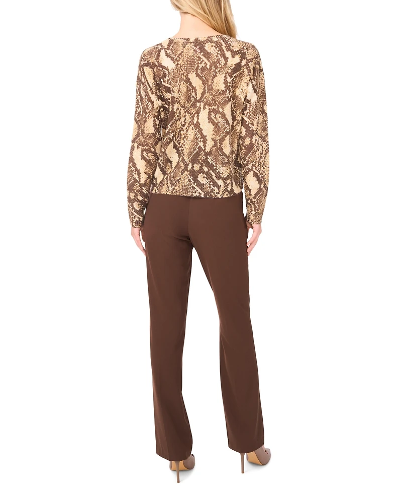 Macy's Women's Snake Print Long-Sleeve Sweater