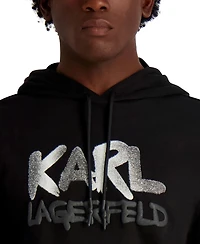 Karl Lagerfeld Paris Men's French Terry Graffiti Texture Hoodie
