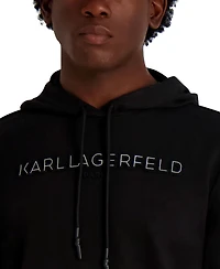 Karl Lagerfeld Paris Men's French Terry Embossed Logo Hoodie