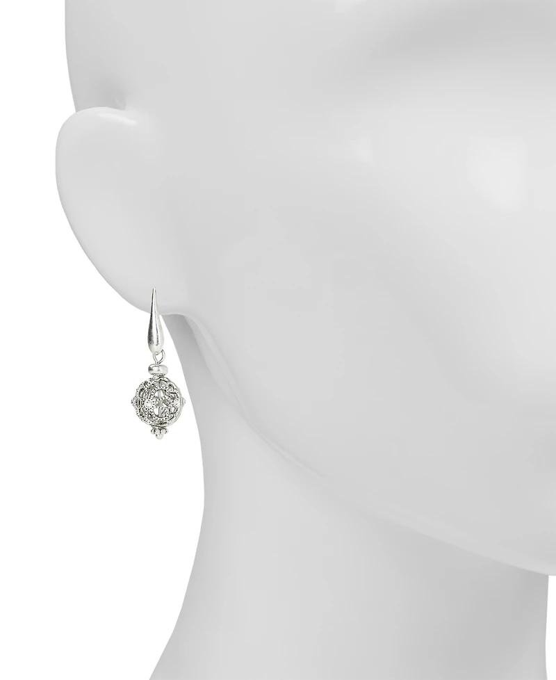 Patricia Nash Silver Plated Bead Drop Earrings