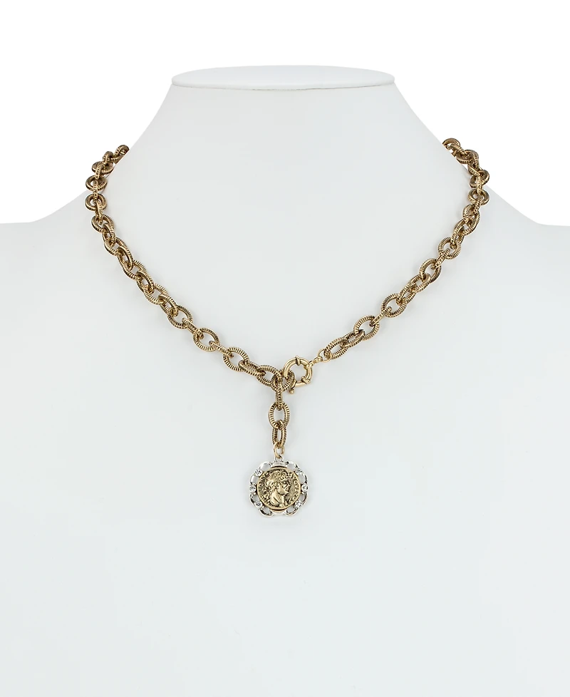 Patricia Nash Gold Plated Coin Pendant Necklace