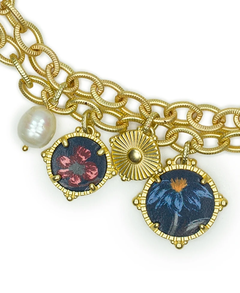 Patricia Nash Gold Plated Double Chain Charm Necklace