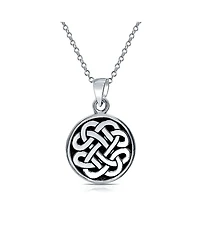 Bling Jewelry Celtic Knot Irish Friendship Pendant Necklace & Trinity Infinity Knot Stud Earrings Set – Oxidized Sterling Silver