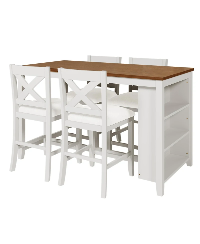 Casainc 5-Piece Counter Height Dining Set with 4 Chairs