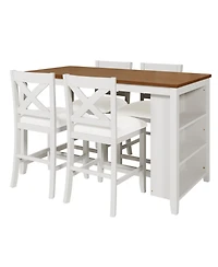 Casainc 5-Piece Counter Height Dining Set with 4 Chairs