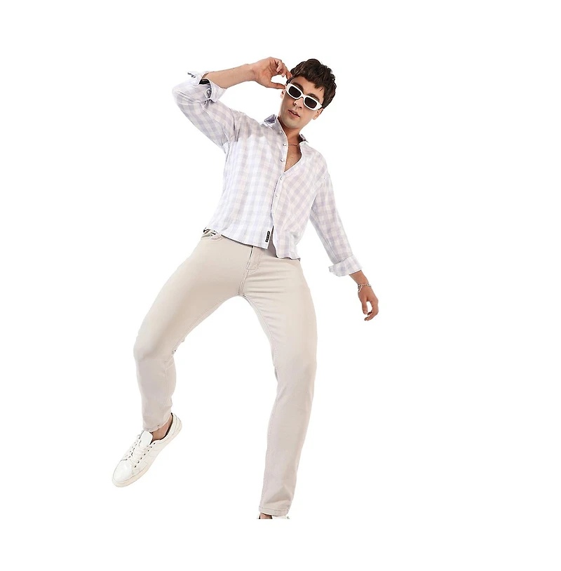 Campus Sutra Men's Checkered Regular Fit Casual Shirt