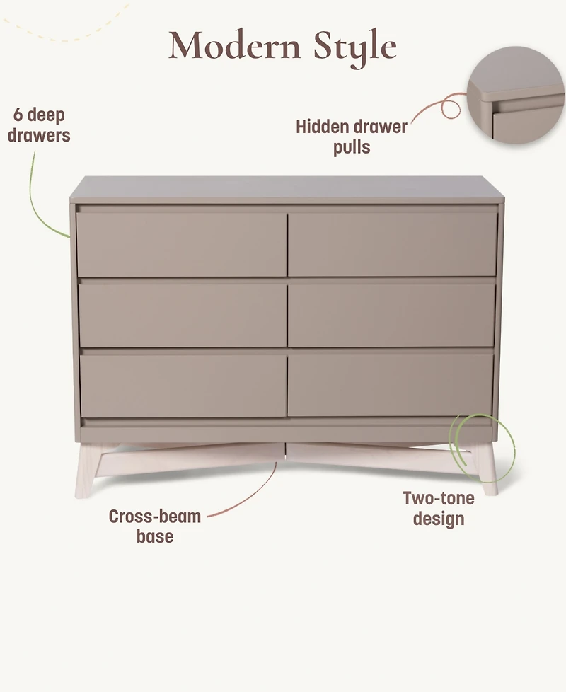 Little Seeds Baby Neutral Pala 6-Drawer Dresser
