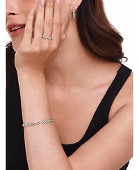 Devata Infinity Eternity Ring in Rhodium Plated Sterling Silver