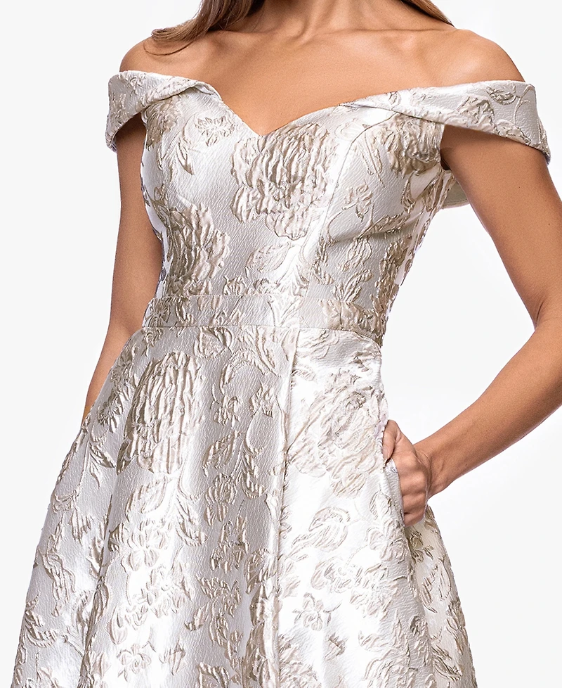 Xscape Women's Off-The-Shoulder Long Ball Gown