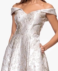 Xscape Women's Off-The-Shoulder Long Ball Gown