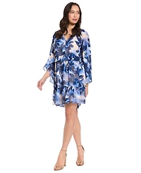 London Times Petite Collared A-Line Short Dress