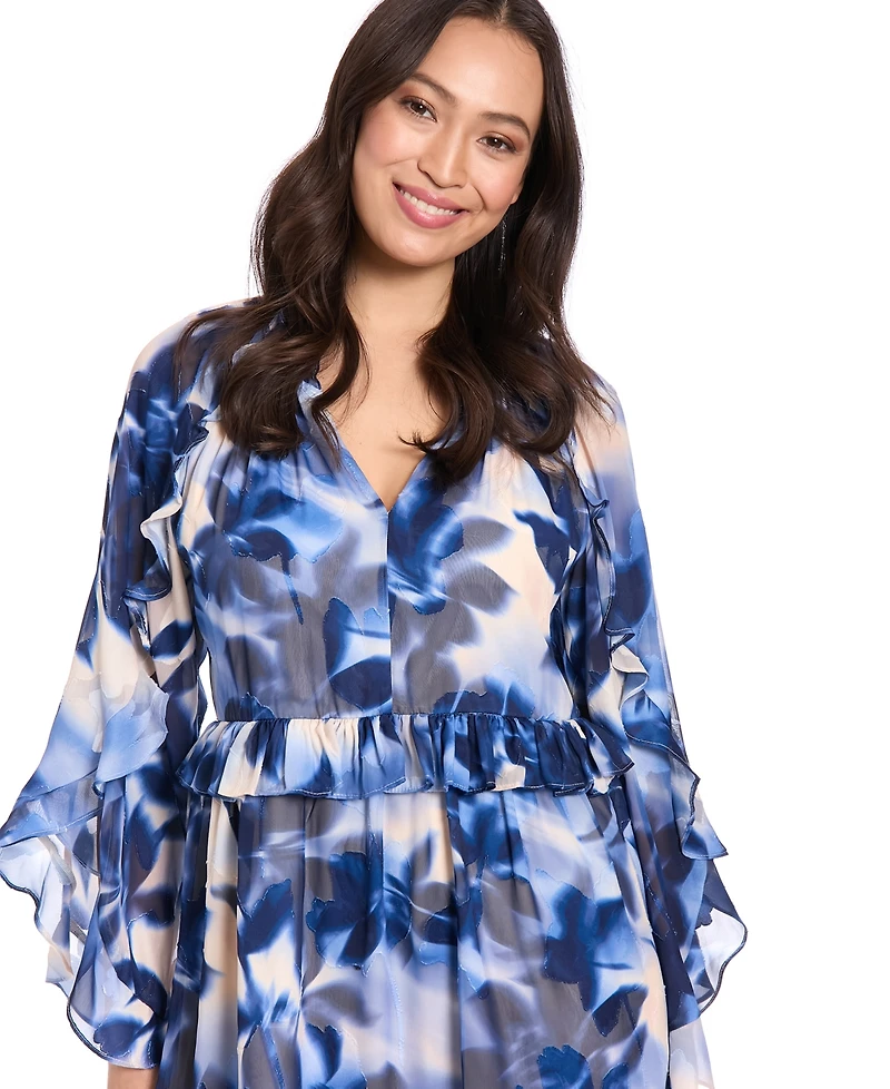 London Times Petite Collared A-Line Short Dress