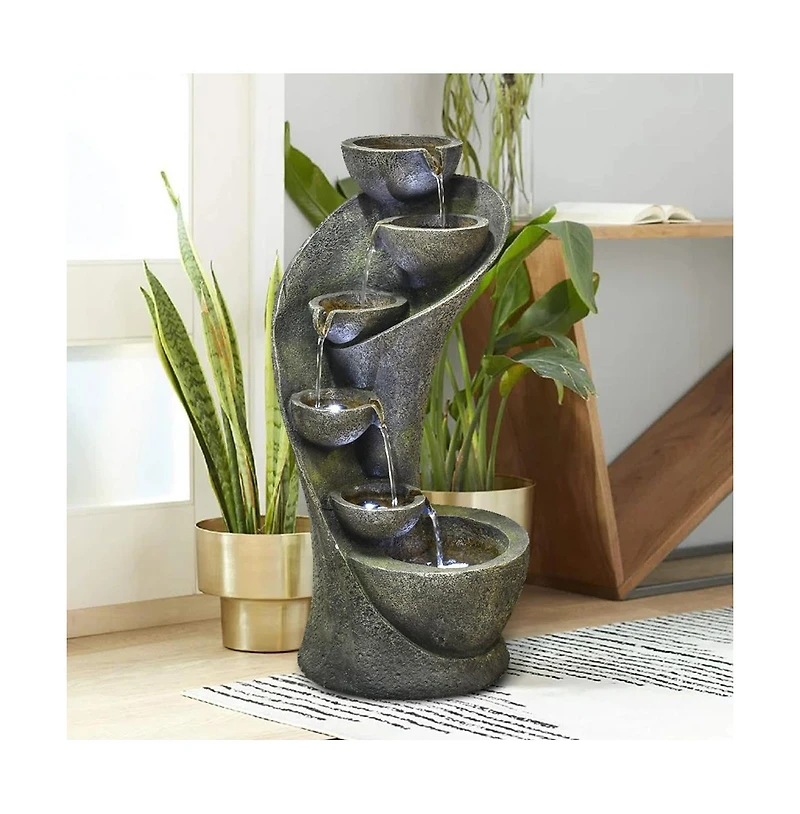 SunJet 23.6" Outdoor Water Fountain with Led Lights