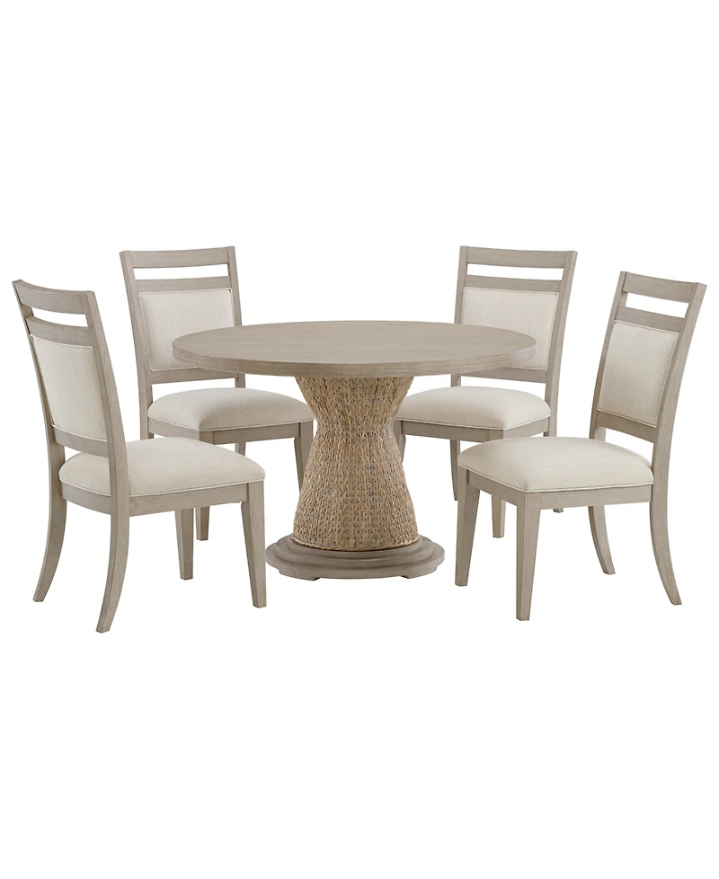 Furniture Sirena 5-Pc. Set (Round Dining Table & 4 Wood Side Chairs)