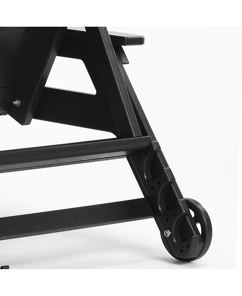 WestinTrends Outdoor Hdpe Patio Chaise Lounges With Wheels & Cup Holder (Set of