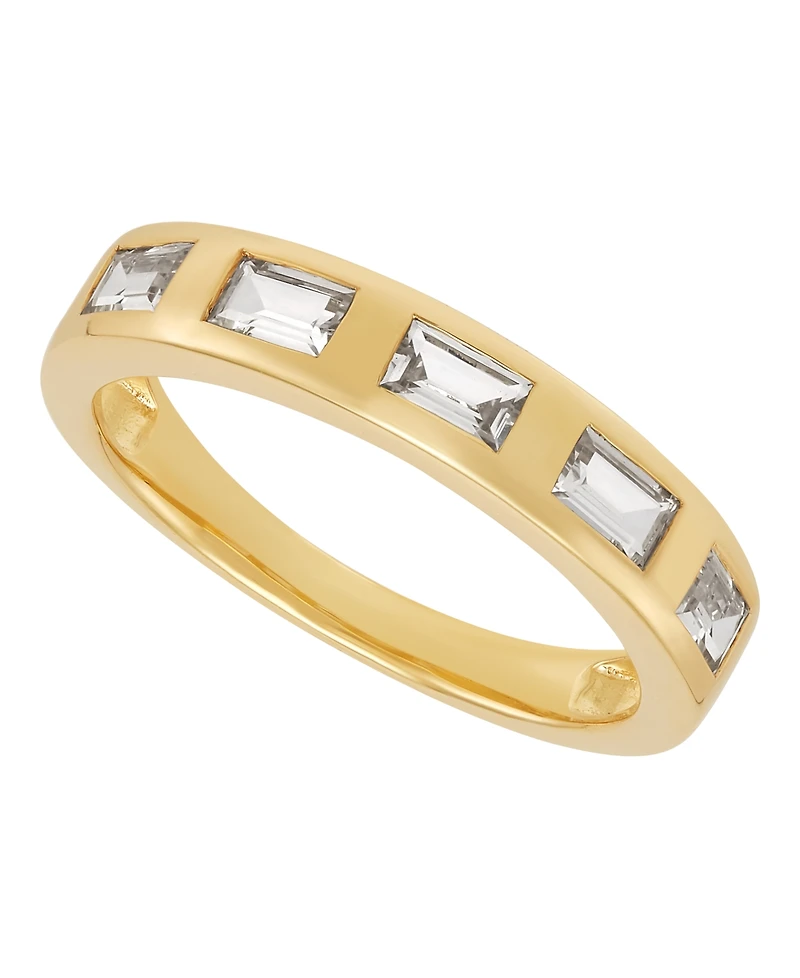 Macy's White Sapphire Band Ring (1-1/4 ct. t.w.) in 14k Yellow Gold-Plated Sterling Silver