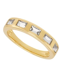 Macy's White Sapphire Band Ring (1-1/4 ct. t.w.) in 14k Yellow Gold-Plated Sterling Silver