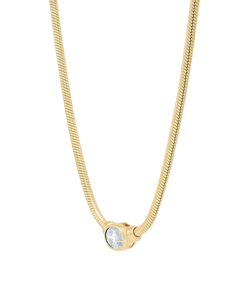 Macy's White Sapphire Necklace (7/8 ct. t.w.) in 14k Yellow Gold-Plated Sterling Silver
