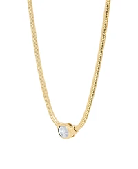 Macy's White Sapphire Necklace (7/8 ct. t.w.) in 14k Yellow Gold-Plated Sterling Silver