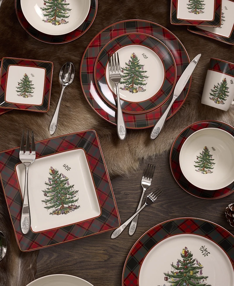 Spode Christmas Tree Tartan Buffet Plate