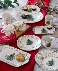 Spode Christmas Tree Polka Dot Dessert Plates, Set of 4
