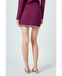 endless rose Women's Knit Scallop Mini Skirt